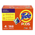 Tide PODS Liquid Laundry Detergent Soap Pacs, Spring Meadow Scent, 168 ct.