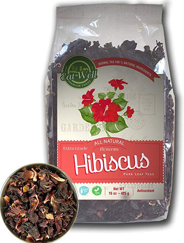 Flowers Tea-15oz Hibiscus-100% Natural Dried Hibiscus Flowers