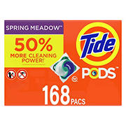 Tide PODS Liquid Laundry Detergent Soap Pacs, Spring Meadow Scent, 168 ct.